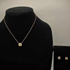 Gold Plated 925 Sterling Silver Vanna K Cubic Zirconia Necklace and Earring Set